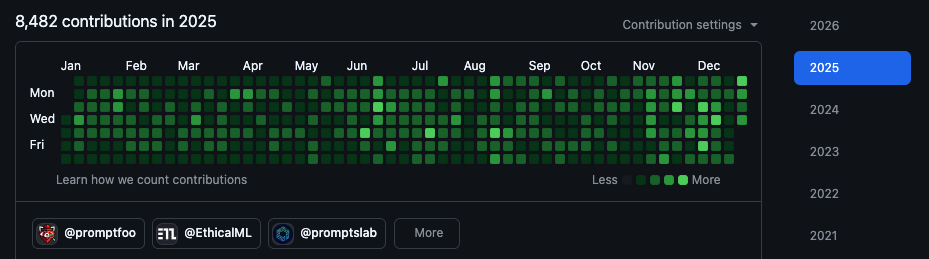 8,482 GitHub contributions in 2025